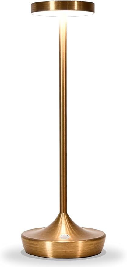 Cordless Table Lamp Rechargeable - 6000mAh LED Battery Operated Table Light - Portable Touch Dimmable Outdoor Waterproof Table Lamps for Patio Restaurant Dining (Bronze)