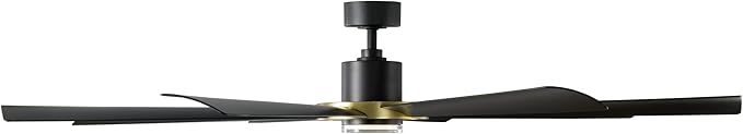 Modern Forms Aura Indoor and Outdoor 8-Blade 72in Smart Ceiling Fan in Soft Brass Matte Black with 3000K LED Light Kit and Remote Control works with Alexa and iOS or Android App