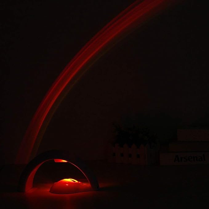 MIFXIN Rainbow Projector - Colorful LED Night Projection Light & Desk Lamp for Kids - 2 Modes, Battery Operated Table Light