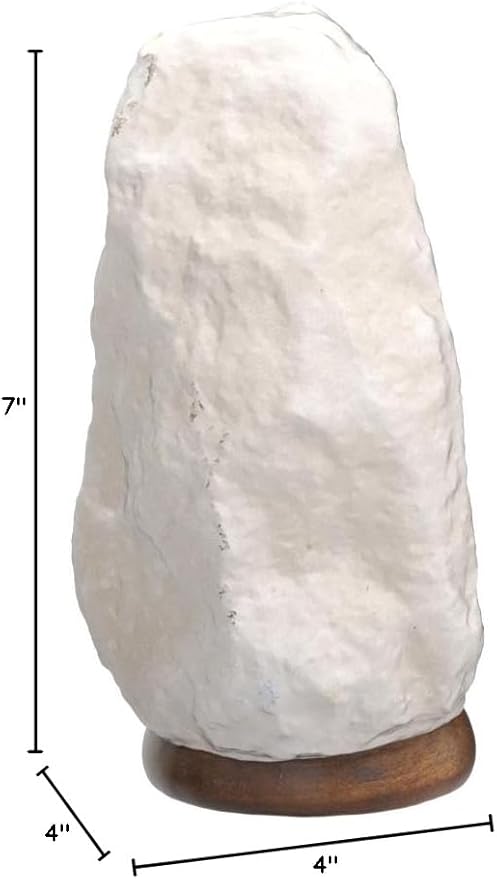 LED White-Color Changing Pure Himalayan Salt Lamp 7 Inches Tall with USB Adaptor and Wooden Base Himalite Carnival of Lights White_salt_Lamp