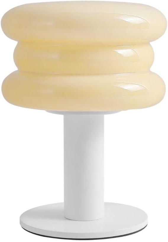 Hamburger Table Lamp for Bedroom,Mid Century Modern Yellow Lamp for Living Room,Bedside Warm Lamp,Unique Aesthetic Home Decor