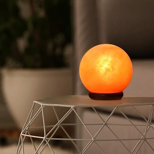 Himalayan Pink salt globe Shape Lamp with dimmer switch and a pair of bulbs (HL-GLOBE)