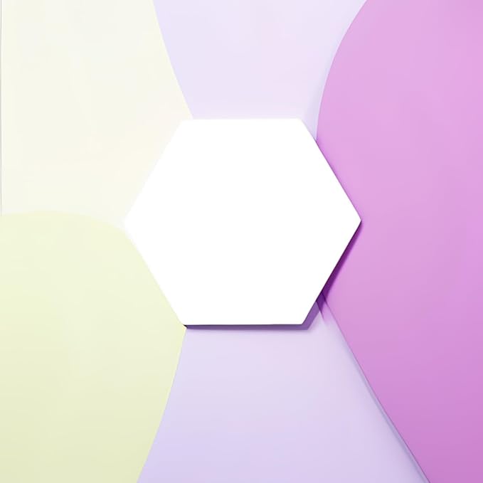 12 Pack Hexagon LED Lights, Touch Sensitive Hexagon Wall Light Panels, DIY White Wall Lights for Bedroom, Living Room, Gaming Room Decor