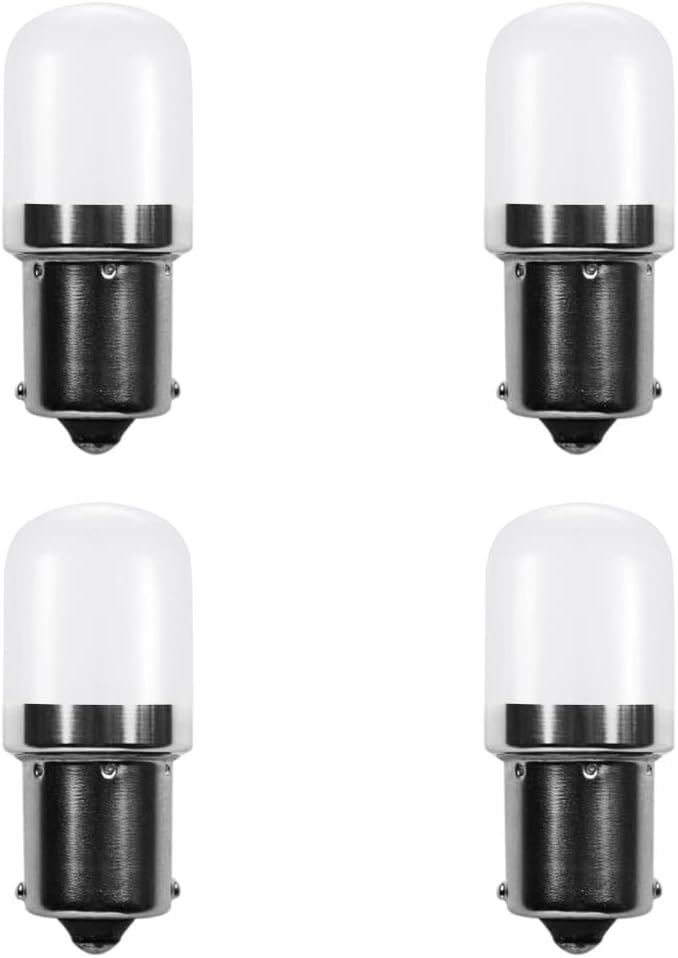 1141 BA15s Bayonet LED Bulbs 12V, Weatherproof 1156 S8 Landscape Light Bulb, 1W Warm White Color 2700K for RV and Outdoor Lighting Path Deck Lights Pack of 4