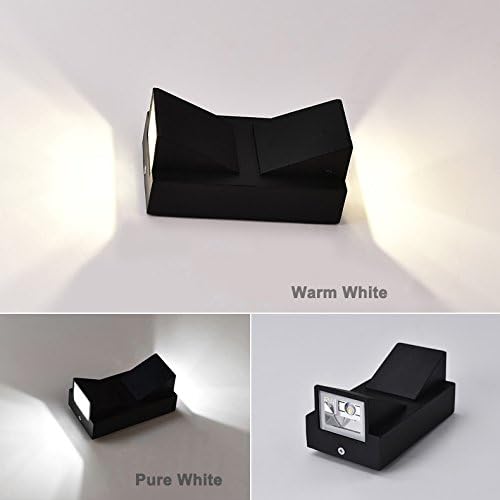 6W LED Outdoor Exterior Wall Step UP/Down Light Fixture Lamp Black Finish Warm White