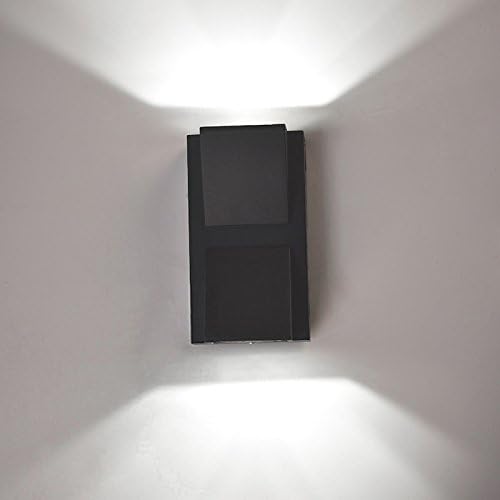 6W LED Outdoor Exterior Wall Step UP/Down Light Fixture Lamp Black Finish Cool White