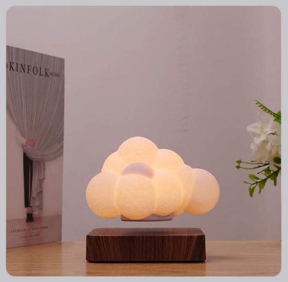 3D Floating Cloud Lamp Touch Control Magnetic Levitating Lamp LED 360° Rotation Cloud Lights Cute Night Light 3 Modes Lighting Unique Home Decor for Office Bedroom Gift Idea (Dark Color)
