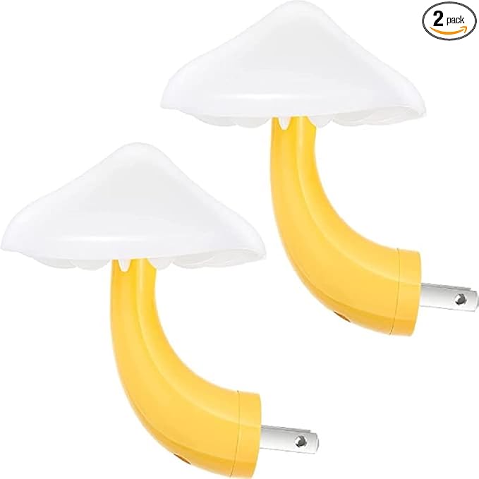 2 Pieces Sensor LED Mushroom Night Light Plug in Smart Lamp Mini Mushroom Night Lights LED Night Lamp Color Changing for Adults Kids (7-Color Lights Discoloration)