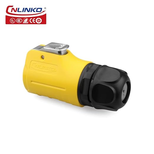 CNLINKO LP-20 Industrial Waterproof Connector IP68 Circular Connector Quick Plugging Aviation Connector Anti-Interference Shell Fast Release Connector M20 2-12 Pin Flange Socket (7 Pin)