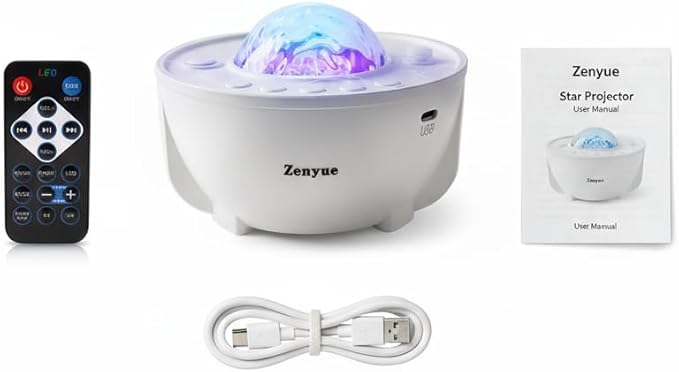 Galaxy Projector Star Projector with Bluetooth Speaker, 360° Rotating Starry Night Light for Bedroom, LED Nebula Cloud for Kids Adults, Mood Lighting for Home Theater, Party, Relaxation(ZY-01)
