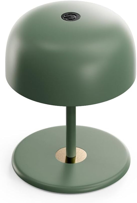 3-Height Adjustable Cordless LED Table Lamp (11.6"/8.66"/5.12") - Rechargeable Touch Control Desk Light with 2700K Warm Lighting, USB Powered for Bedroom, Camping & Romantic Dinners (Green)