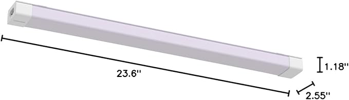 KUKUMAO 5000K LED Ceiling Light Fixture, 2FT with Plug Linkable, 2PCS Waterproof LED Tube Light Under Cabinet Lighting,Closet Light 18W for Garage Kitchen Bathroom Workbench and Office