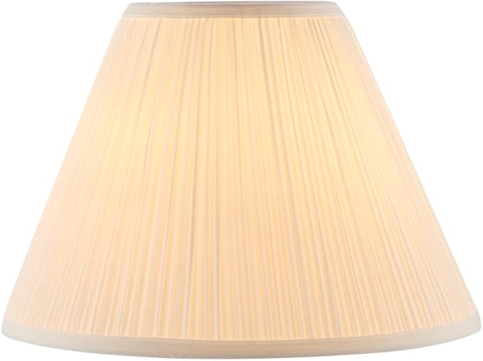 Aspen Creative 33166, Mushroom Pleated Traditional Powder White Spider Lamp Shade, 6-1/2" Top x 15" Bottom x 11" Slant