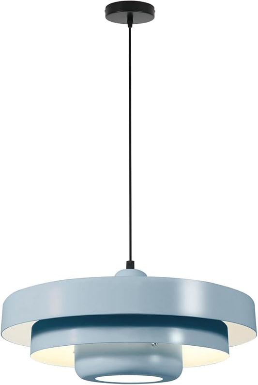 Light Blue Adjustable Pendant Light, Large Contemporary Nordic Ceiling Lamp for Kitchen Island, Mid Century Modern Dining Room, Living Room, Pantry
