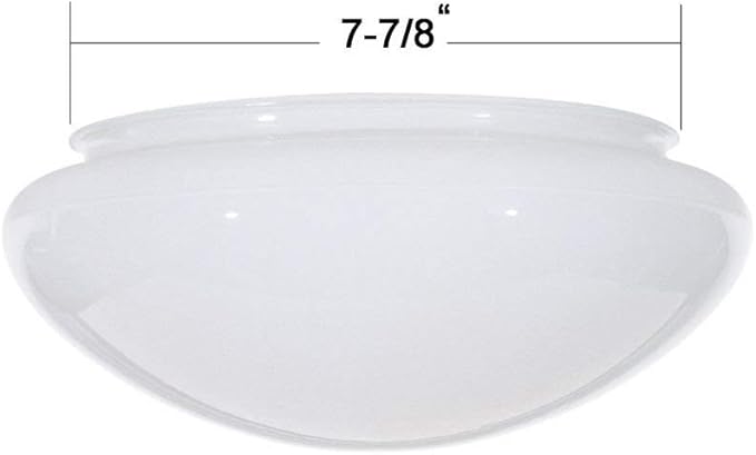 Satco 50-330 9.5-Inch Replacement Mushroom Glass Shade, 7-7/8 Inch Fitter, White (50/330)