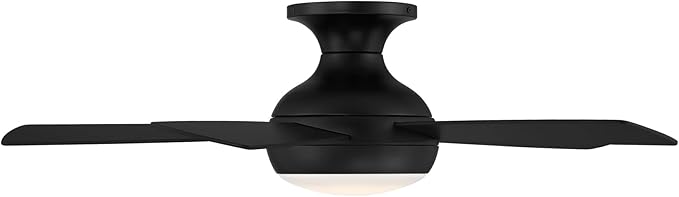 WAC Lighting F-034L-MB Odyssey 44" Hugger Ceiling Fan with LED Lights & Remote, Matte Black