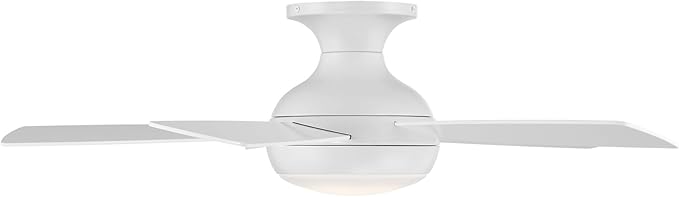 WAC Lighting F-034L-MW Odyssey 44" Hugger Ceiling Fan with LED Lights & Remote, Matte White