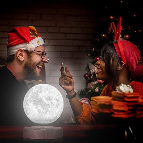 VGAzer Magnetic Levitating Moon Lamp Night Light Floating and Spinning in Air Freely with LED Lights for Home,Office Decor,Unique Holiday Gifts,Night Light