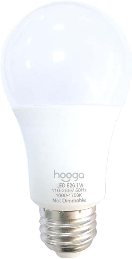 hooga Sleep Light Bulb, Amber Light Bulbs for Sleep Therapy, Blue Light Blocking, 1600K Dim Light Bulbs 7W Equivalent, Mood Soothing Light, E26 A19 Warm Light Bulbs for Bedroom, Nursery, 2 Pack.