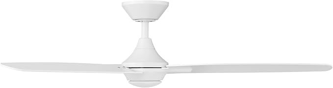 Blitzen Indoor and Outdoor 3-Blade Smart Ceiling Fan 54in Matte White with Remote Control, Matte White