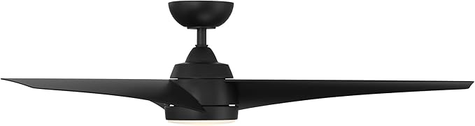 WAC Lighting F-070L-MW Sonoma - 3-Blade Smart Ceiling Fan with Light Kit and Remote Control In Contemporary Style-13.25 Inches Tall and 56 Inches Wide, Finish Color: Matte White
