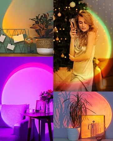 Sunset Lamp Projection with Remote Control - Endless Colors Sunset Projector Lights LED APP Floor Lamp - Multiple Colors Night Light for Christmas Gifts, Home, Photography, Party, Bedroom