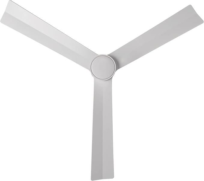 Clean Indoor/Outdoor 3-Blade Smart Compatible Ceiling Fan 52in Matte White with Remote Control and Wall Cradle. Works with iOS/Android, Alexa, Google Assistant, Samsung SmartThings, and Ecobee.