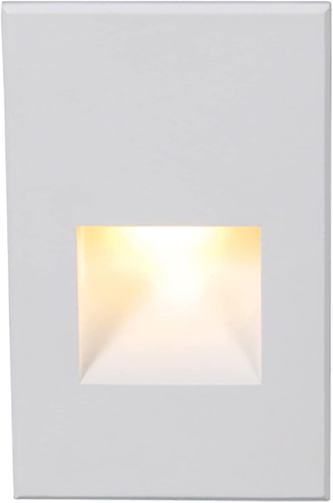 WAC Landscape Lighting, LED 12V Vertical Indoor or Outdoor Step and Wall Light Amber 1800K Built-in LED in White