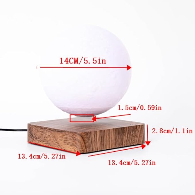 Moon Lamp, 3D Printing Magnetic Levitating Moon Light Lamps, Floating Spinning Luna Night Light, for Home Office Decor Bedroom 3 Colors Modes