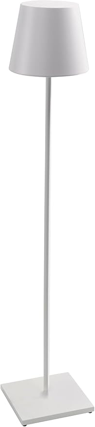 Zafferano, Poldina XXL Lamp, Rechargeable Cordless Floor Lamp with Touch Controls, Suitable for Indoor and Outdoor, Dimmer, 2700-3000 K, Adjustable Height 27-59 Inches, White Color