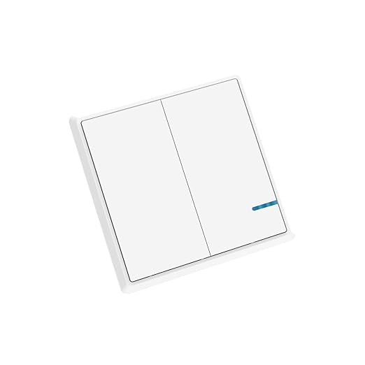 NineLeaf Wireless Lights Switch 2 Gang 1 Way, Smart Light Switch, Wireless Panel LED Light House Lighting IP66 Waterproof No Wiring Required, Easy to Install (Only 1 Two-Gang Switch)