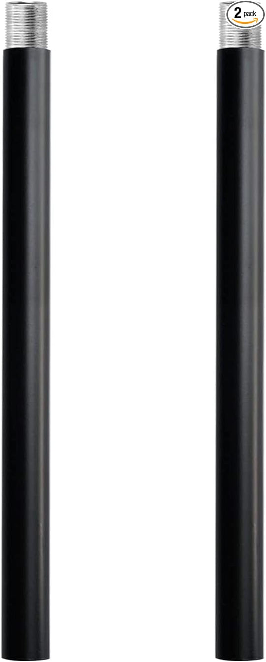 SGLfarmty 2 PCS 5-inch Length, Matte Black M10 Threaded Extension Rod for Pendant Light, Island Lighting, Chandeliers, Lighting Fixture Stems