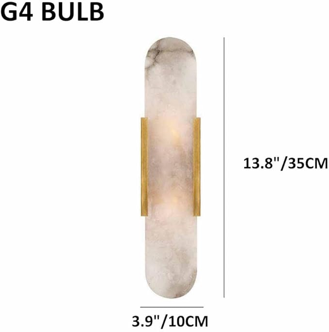 Natural Alabaster Wall Sconces Set of 2 Marble Wall Lamp Bathroom Vanity Light Fixtures Alabaster Sconce Lighting White Stone Wall Mount Lamp for Bedroom Living Room Hallway Stairs Kitchen