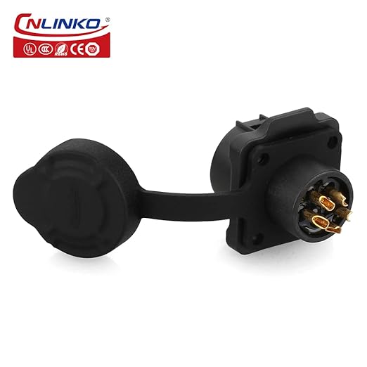 CNLINKO LP12 2/3/4/5/6/7/8 Pin Male Female Electrical Push Pull Plug with Socket IP68 Waterproof Plastic Solar Panel Mount Quick-Connect Connectors (5 Pin)