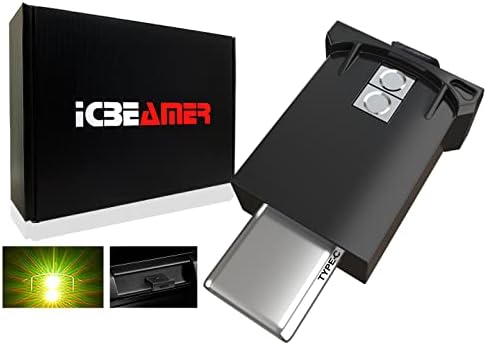 ICBEAMER Type C Adapters USB Atmosphere LED Light, [Color: Yellow] | Smart Interface Plug-in Miniature LED Night Light for Automotive Car, Trunk, Van, Pickup, Perfect for Ambiance.