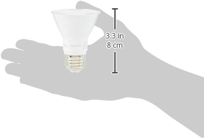 Amazon Basics PAR20 LED Light Bulb, 50 Watt Equivalent, Energy Efficient 7W, E26 Standard Base, Warm White 3000K, Dimmable, 10,000 Hour Lifetime , 6-Pack
