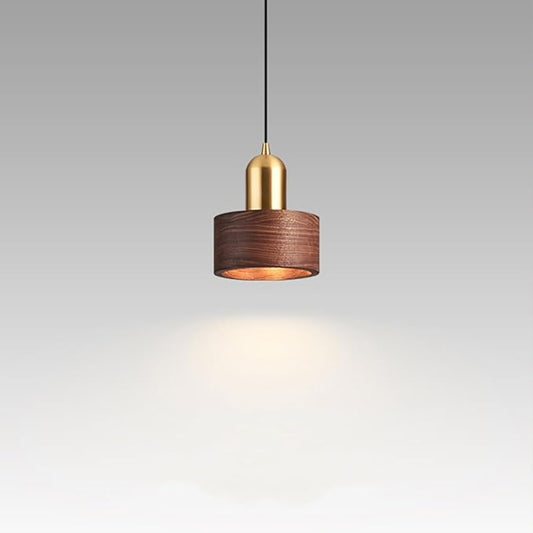 Modern Pendant Light Walnut Wood Pendant Light Fixture Scandinavian Gold Finish Adjustable Hanging Lamp Farmhouse Mid Century Vintage Chandelier for Kitchen Island Dining Room Office Bedroom