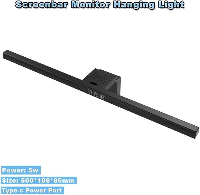 Computer Monitor Light Bar with 60M Auto-Off Timer, Stepless Dimming & 3 Color Modes, Eye-Caring Screen Bar with Asymmetric Optics, CRI>80 USB Powered LED Reading Lamp for Office/Home/Dorm