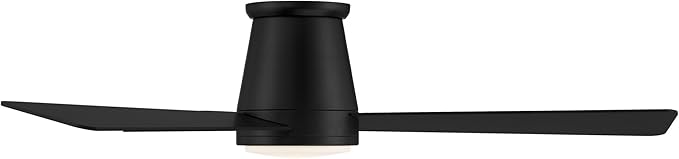 WAC Lighting Hug 3 Blades Aluminum Smart Flush Mount Ceiling Fan in Matte Black