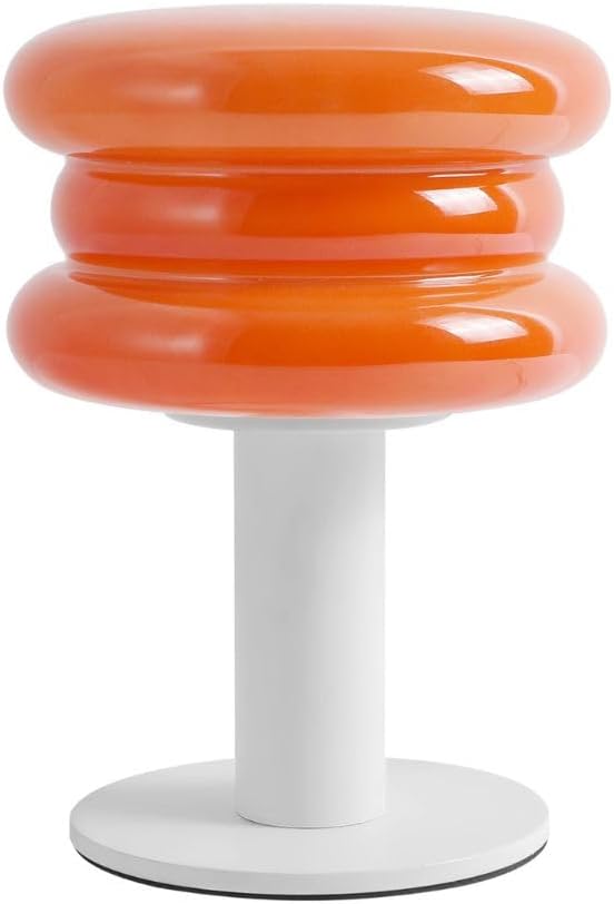 Hamburger Table Lamp for Bedroom,Mid Century Modern Orange Lamp for Living Room,Bedside Warm Lamp,Unique Aesthetic Home Decor