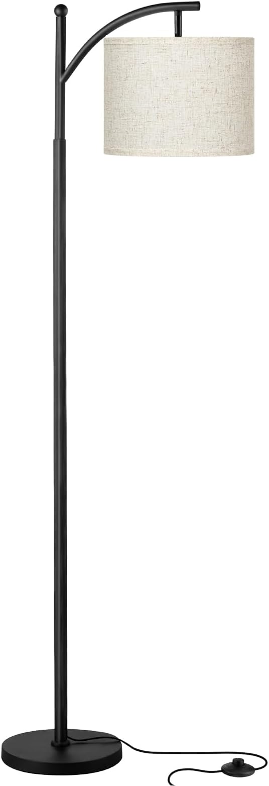 Ambimall 60" Floor Lamps for Living Room with 3 Color Temperatures, Standing Lamp Tall with Adjustable Linen Shade, Tall Lamps for Living Room Bedroom Office Classroom Dorm Room(9W Bulb Included)
