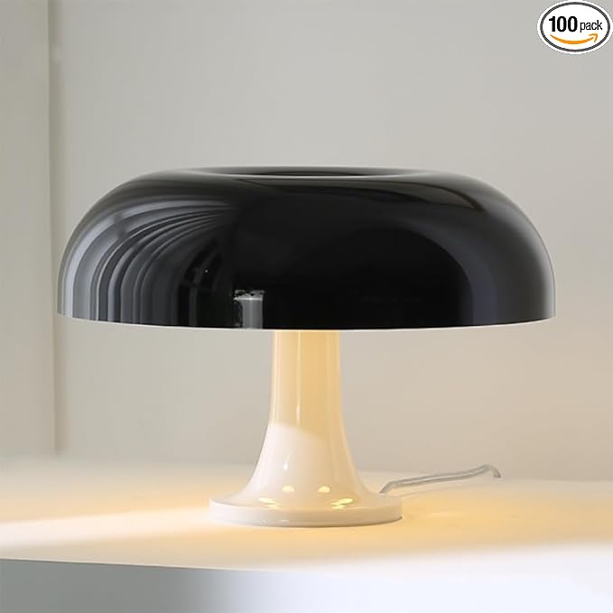 Mushroom Lamp, Dimmable Mushroom Table Lamp with 3 Lighting Modes, Mid Ccentury Retro Lamp, Mushroom Shade Shaped Desk Lamp, Night Light Bedside Lamp, Home Decor Aesthetic Lamp (Plug Powered) (White)