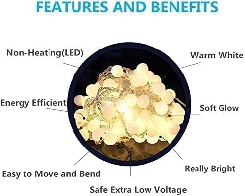 180ft Globe String Lights with 16ft Extended Lead & Stable Remote - 300 LED Warm White, 8 Distinct Modes, IP44 Waterproof & UL Listed for Backyard Wedding Patio Garden Large Area Decoration