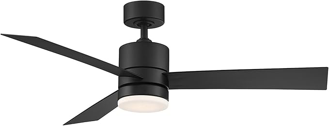 WAC F-081L-MB San Francisco 52" Outdoor Ceiling Fan with Lights and Remote Control, Matte Black