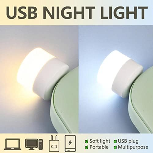 USB Plug Lamp - Computer & Mobile Power Charging Light - Small Book & Reading Light (4 LED, 4 Warm)