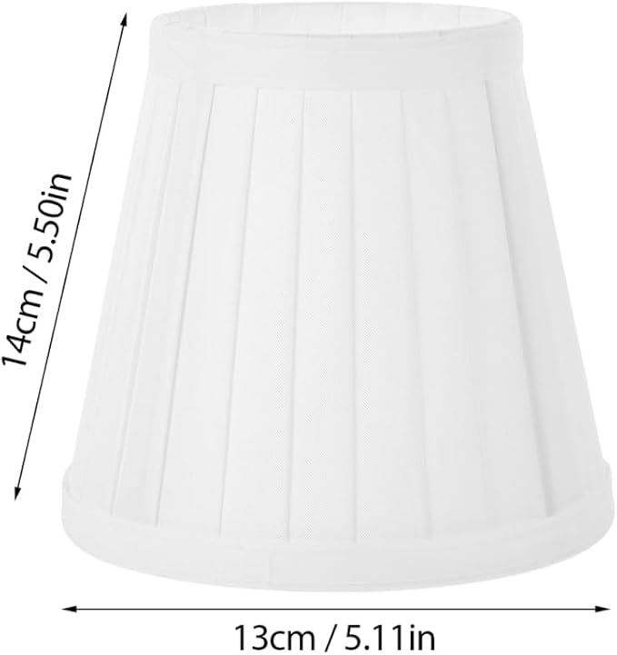 Small Lamp Shade - Clip On Bulb Lampshade Fabric Mini Fitter Replacement for Chandelier Table Floor Wall, 5x5x3 Inch, White