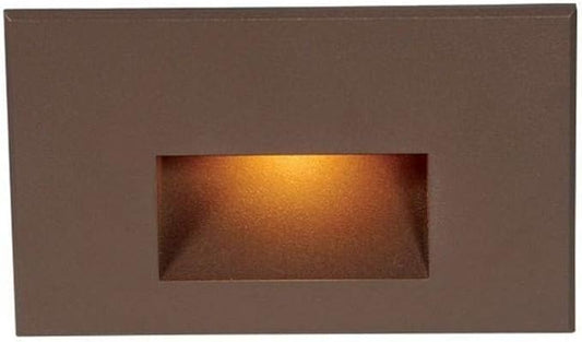 WAC Landscape Lighting, LED 12V Horizontal Indoor or Outdoor Step and Wall Light Amber 1800K Built-in LED in Solid Brass Coated with Bronze
