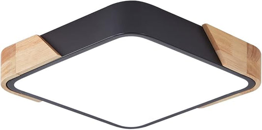 Modern Flush Mount Led Ceiling Light, 24W Black, 11.8 Inch, Cool White, 6500K for Bedroom, Kitchen, Living Room, Hallway