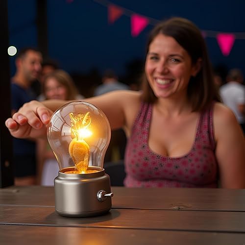 Elk-Style Bulb USB Night Light, British Vintage Creative Ambiance Lamp,Rechargeable Small Lamp, Led Night Light Bulb Lamp Kids Bedside Lamp for Kids, Girls, Boys Gifts