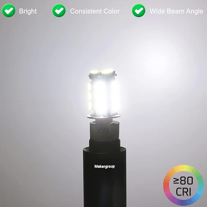 T5 T10 Wedge Base LED Light Bulbs High Brightness 12VAC/DC 3W Cool White Color 6000K for Outdoor Landscape Lighting Deck Stair Step Path Lights and RV Travel Tailer Lights Pack of 6